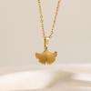 18K Gold Plated Stainless Steel Ginkgo Leaf Pendant Necklace for Women - Elegant Clavicle Chain, Ideal for Daily Wear or Gifts