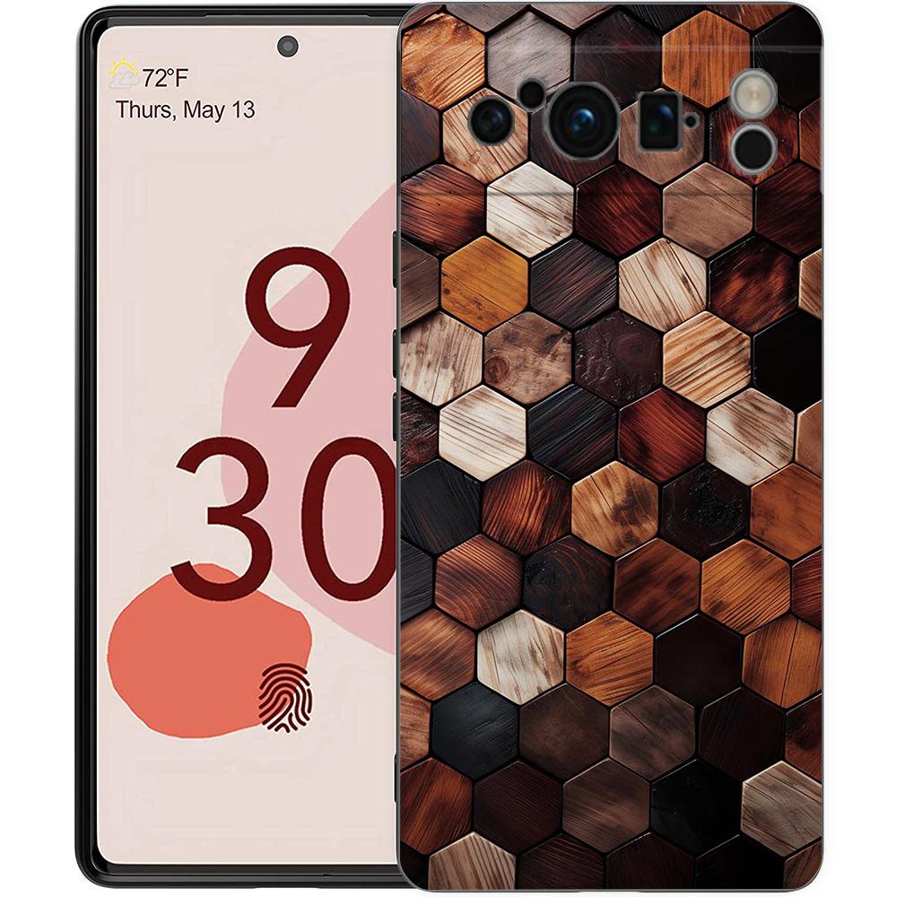 Luxury Phone Case For Google Pixel 10 9 8 9A 8A 7 7A 6 Pro XL 6A 5G Black Soft Back TPU Cover Honeycomb Pattern