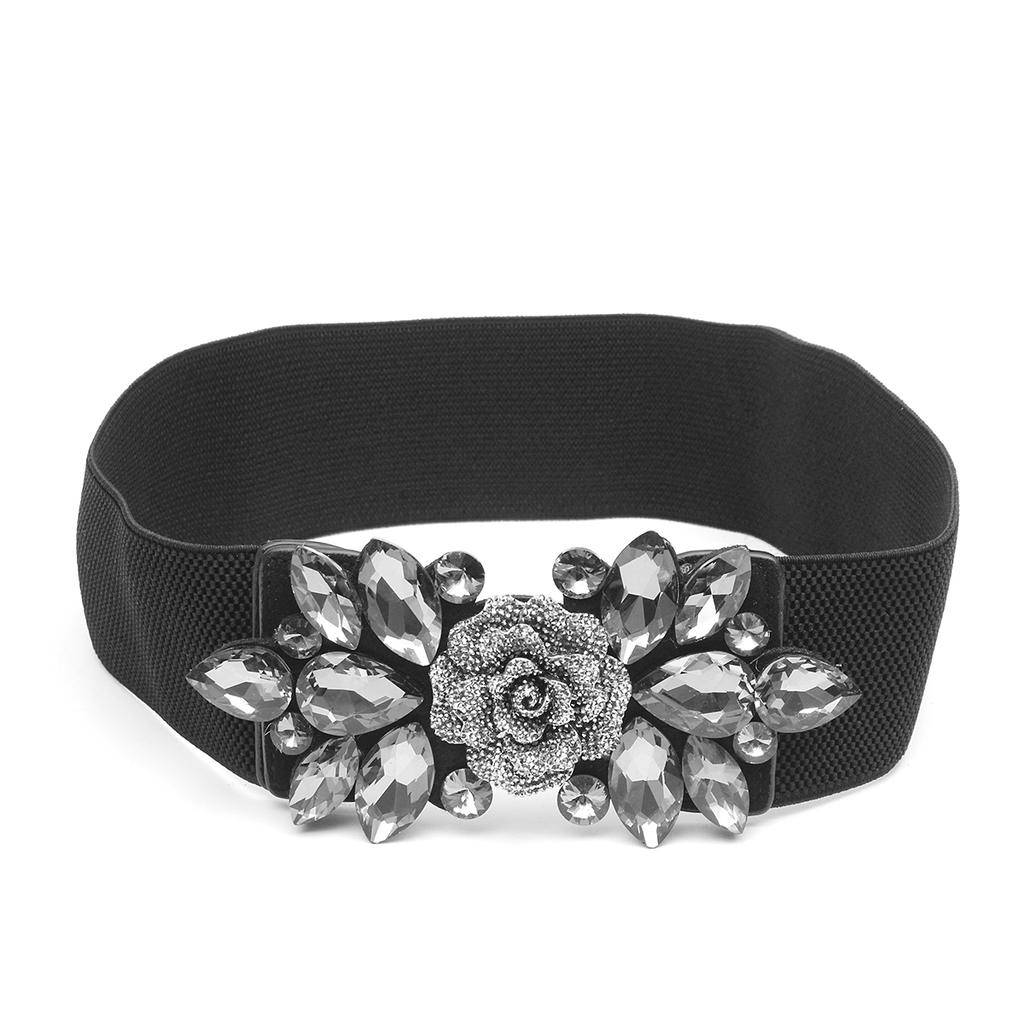 Floralby Women Rhinestone Elastic Wide Belt Interlocking Corset Waistband Wedding Party Dress Cinch Belt Floralby Women Rhinestone Elastic Wide Belt Interlocking Corset Waistband Wedding Party Dress Cinch Belt