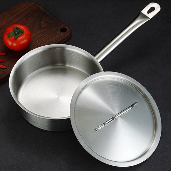 Stainless Steel Pot with Sunken Anti-Overflow Lid Corrosion-resistant Frying Pan Even Heat Skillet Induction Cooking Pan Kitchen Essential for