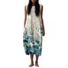 Women's Fashion Casual Sleeveless Round Neck Floral Elegant Temperament Dress