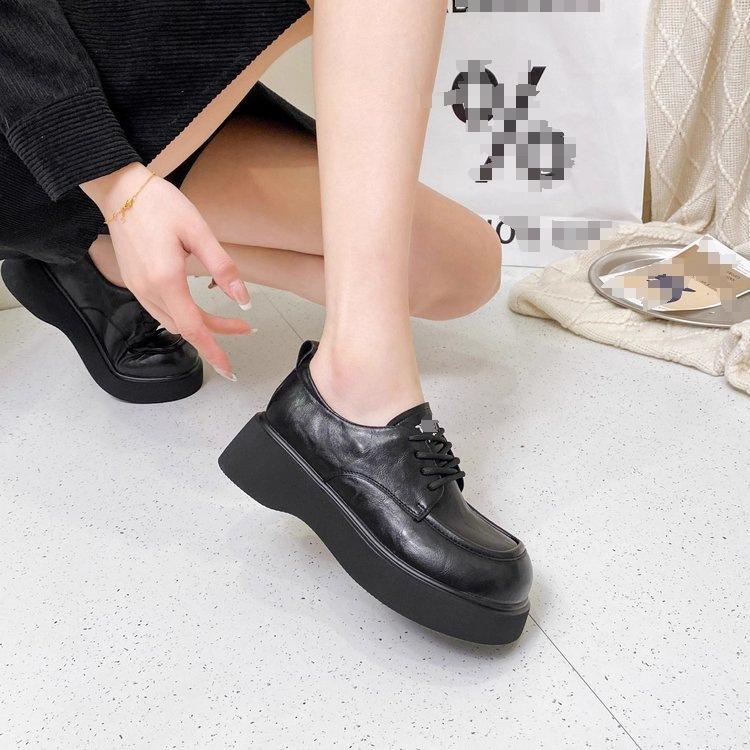 British style platform autumn new casual lace-up small leather shoes