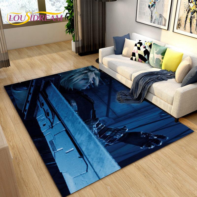 Final Fantasy 3D Printed Game Gamer Area Rug,Carpet Rug for Living Room Bedroom Sofa Doormat Decoration, Kids Non-slip Floor Mat