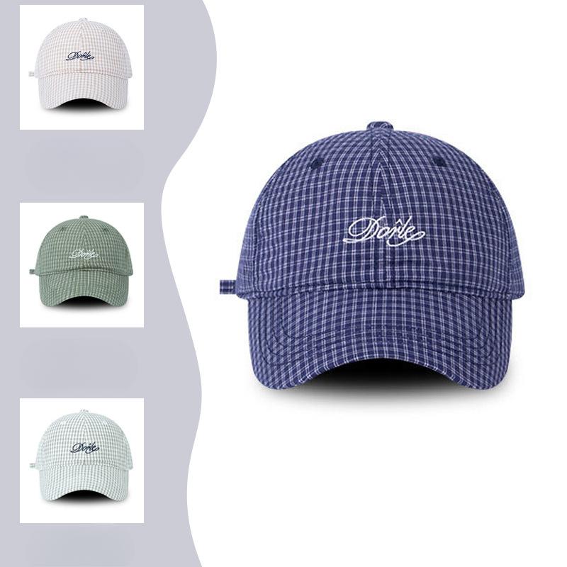 Couple Casual Baseball Hat Men's Plaid Baseball Hat