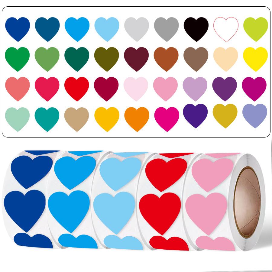 Colored Dot Paper Label Roll - Blank Round Stickers for Manual Classification