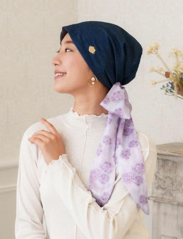 MY Medical Care Misuzu Uta x Drug Turban [KISS LIFE] Hat, Hat, Women's, Collaboration, "Fireworks" LUXE, Anti-cancer (Iris) (kml100155a)