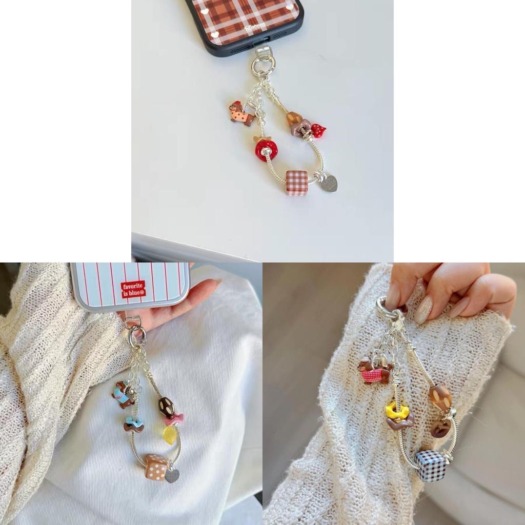Cute Snake Bone Phone Chain Pvc Keychain For Car Key Or Bag Accessory