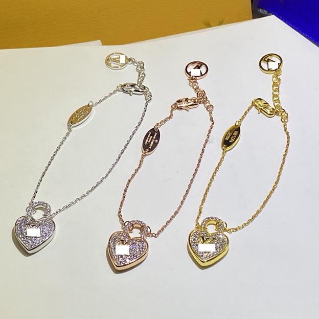 Donkey Brand Strass Hjärta Lås & Stjärna Armband, Trendigt Smyckestillbehör