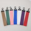 Personalized Solid Color Woven Ribbon Keychain with Tassel - Perfect for School Bags and Backpacks.