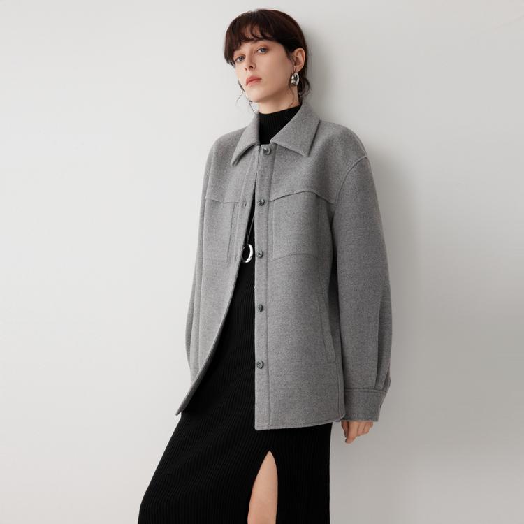 ELLE French Fashion Design Casual Minimalist Commuter Long Sleeve Lapel Jacket Women jackets EF53058