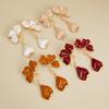 Elegant 3D Flower Petal Tassel Stud Earrings - European & American Sweet Style