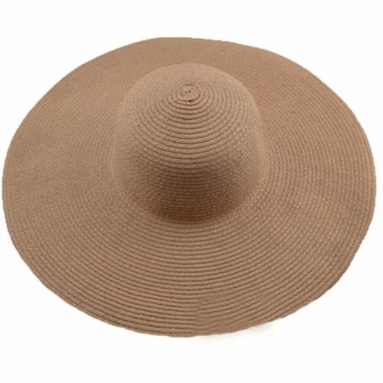 Sun Hat Widen  Brim Sun Protection Solid Color Summer Outdoor Fashion Ladies Big Brimmed Straw Hat Women Accessories
