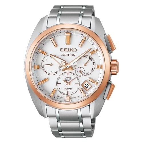 

Seiko Astron Global Line Sport 5X Origin Titanium GPS Satellite Radio Wave Correction Watch SBXC104 Silver & Pink Gold Black Men s