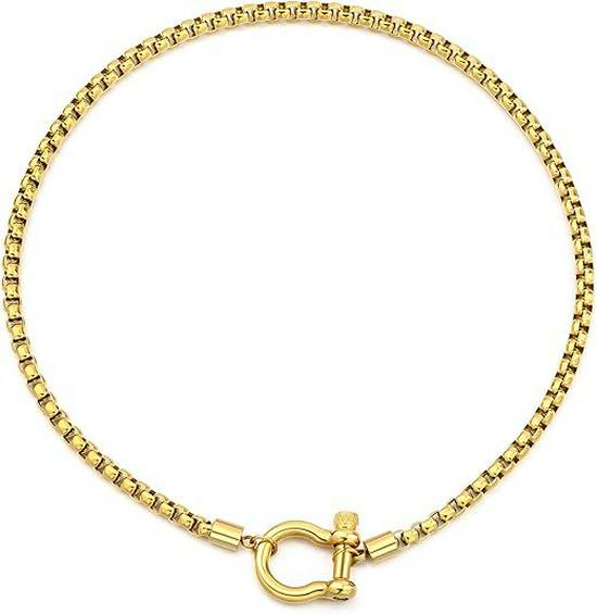 European Light Luxury Carabiner Necklace with Contrasting Horseshoe Pearl Design