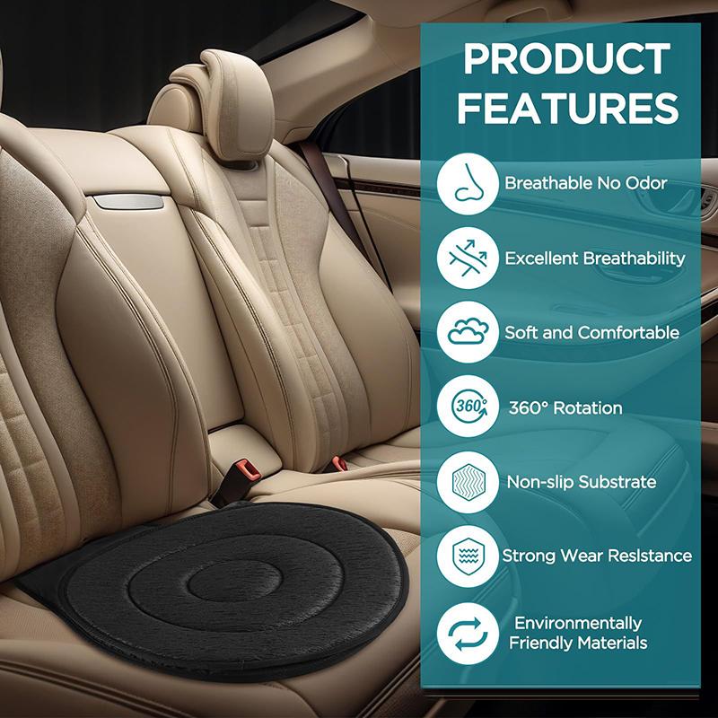 360 Rotating Car Seat Cushion For Elderly Pregnant Women Universal Vehicle Multifunctional Mobile Swivel Seat Pad