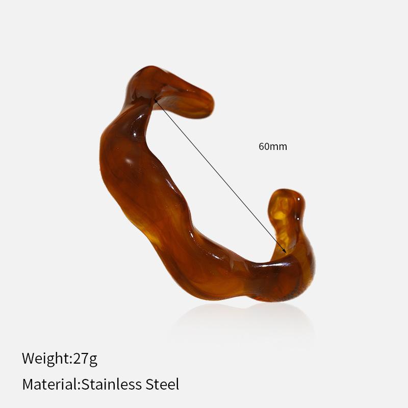Exaggerated Resin Bracelet Female Niche Personality Design Sense Amber Bracelet Retro Light Luxury High-end Jewelry