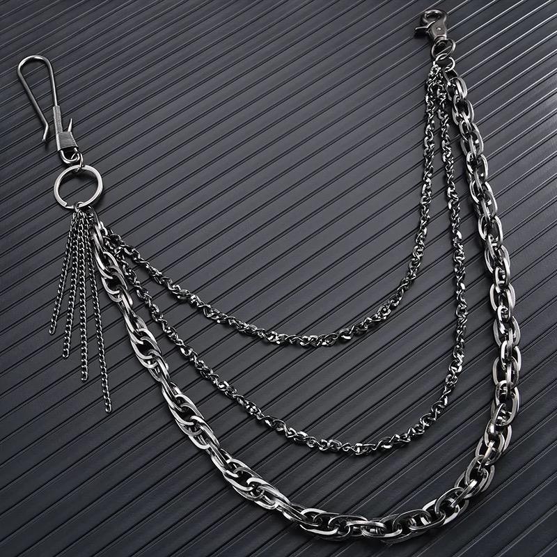 Goth Vintage Punk Metal Waist Chain Hip Hop Techwear Style Jeans Chains Men Women Fashion Decorative Pants Chain
