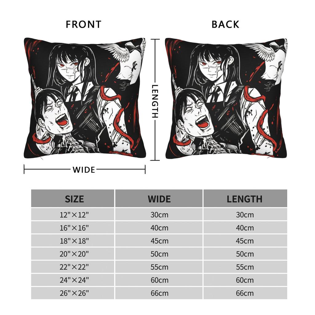 Chainsaw Man War Gurl Pillow Case Square Pillow Cover For Living Room Bed Chair Retro Trendy Cushion Cover