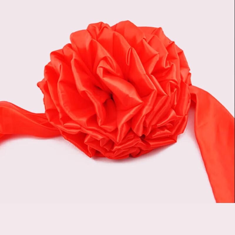 Red Silk Decorative Ball with Ribbon