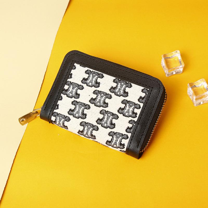 Women Houndstooth Wallet Pu Leather Multi-functional Multi-card Slot Zipper Coin Purse