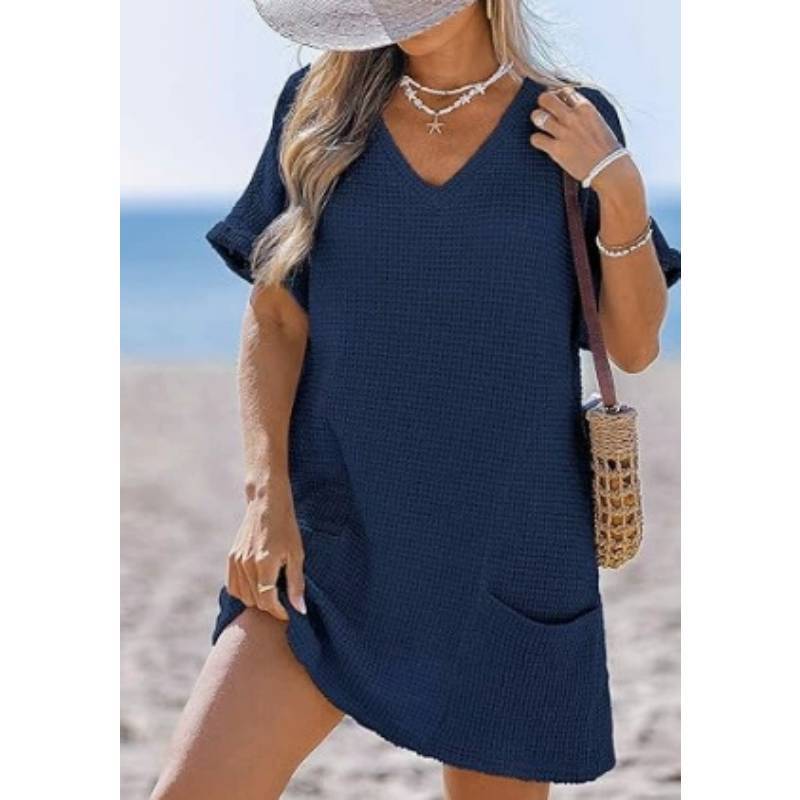 Copricostume da Spiaggia con Tasche e Scollo a V per Donna Yoga e Vacanze