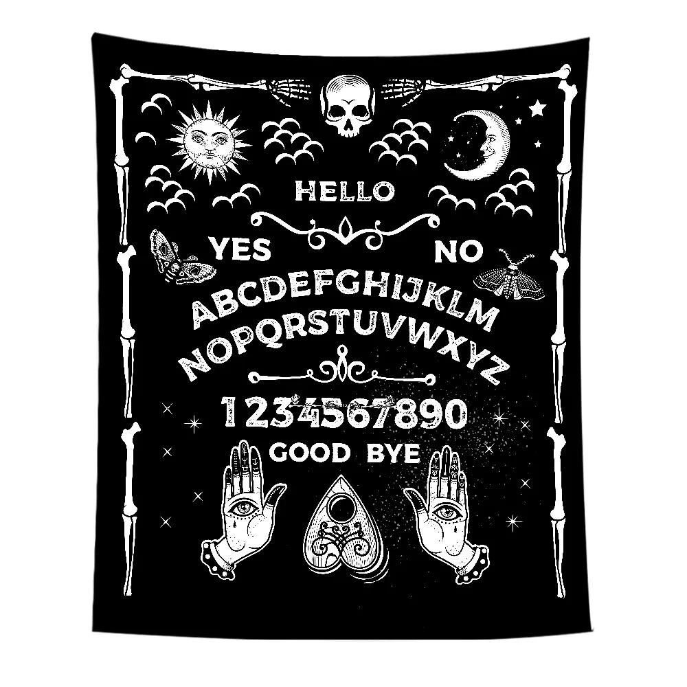 VIKAMA Sonnengott und Mondgöttin Wandteppich Schwarz und Weiß Mystische Astrologische Hängedekoration Bohème Stil Schlafzimmer Wanddekoration