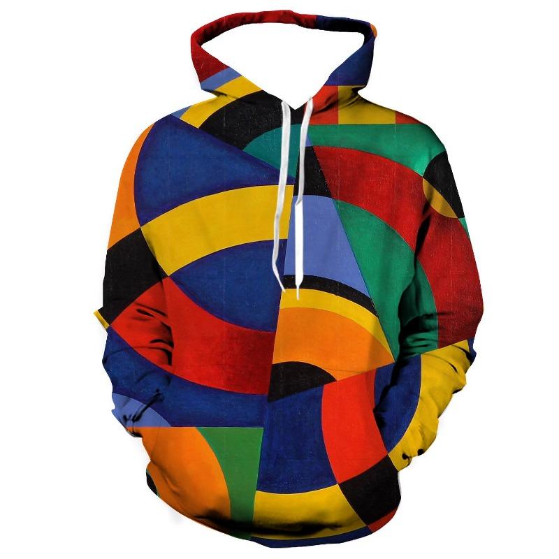 Men's Color Block Graphic Prints Hoodie Hoodies Sweatshirt Designer Casual Big and Tall Long Sleeve Hooded