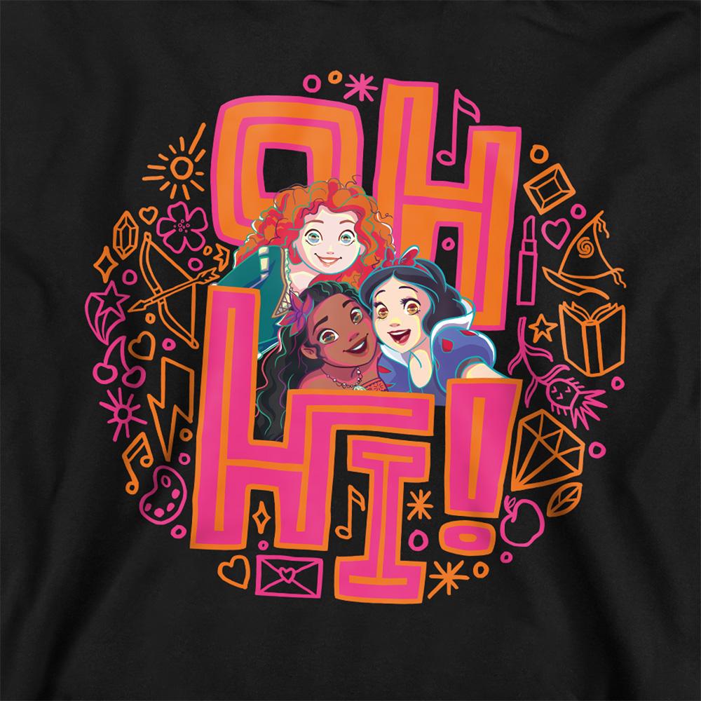 Disney Princess Childrens/Kids Oh Hi! Merida Moana Snow White Pullover Hoodie