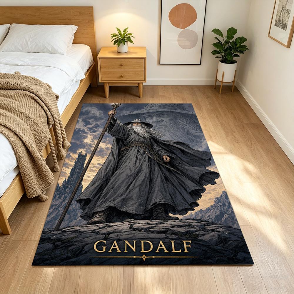 Lord Rings Area Rug Suitable for Entryway Balcony Dormitory Playrooms Anti-slip Rug Anime Office Decor Spiritual Gift