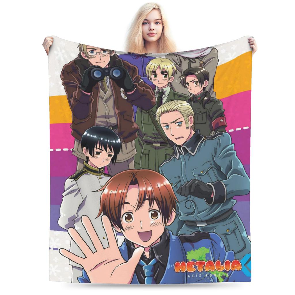 Super Soft Hetalia Axis Powers Anime Throw Blanket Premium Flannel Fleece Lightweight Blanket Cozy Plush Blankets All Season Use