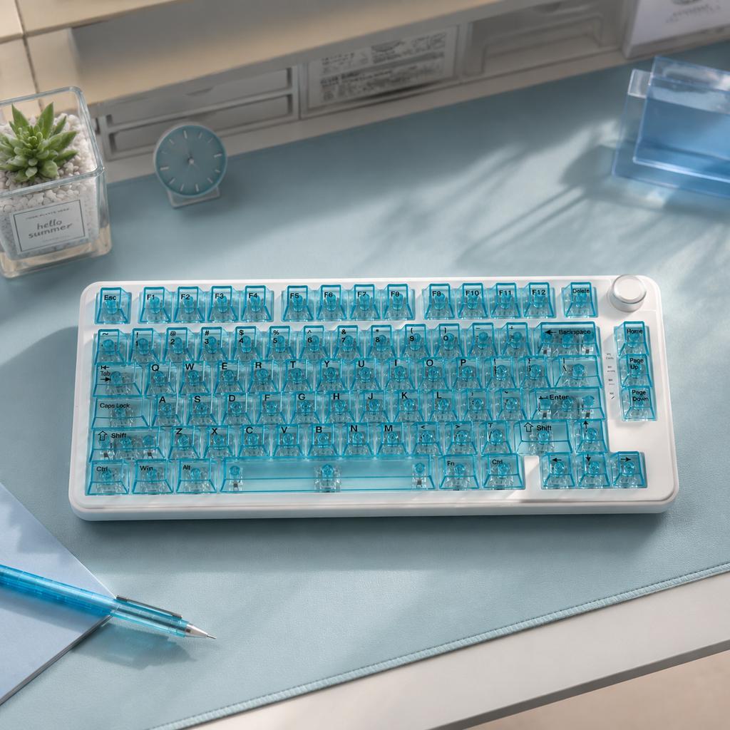 Xiaomi New 132 Keys English Cherry Height PC Fully Transparent Keycaps Mechanical Keyboard Custom Multilingual Keycaps for MX Keyboard