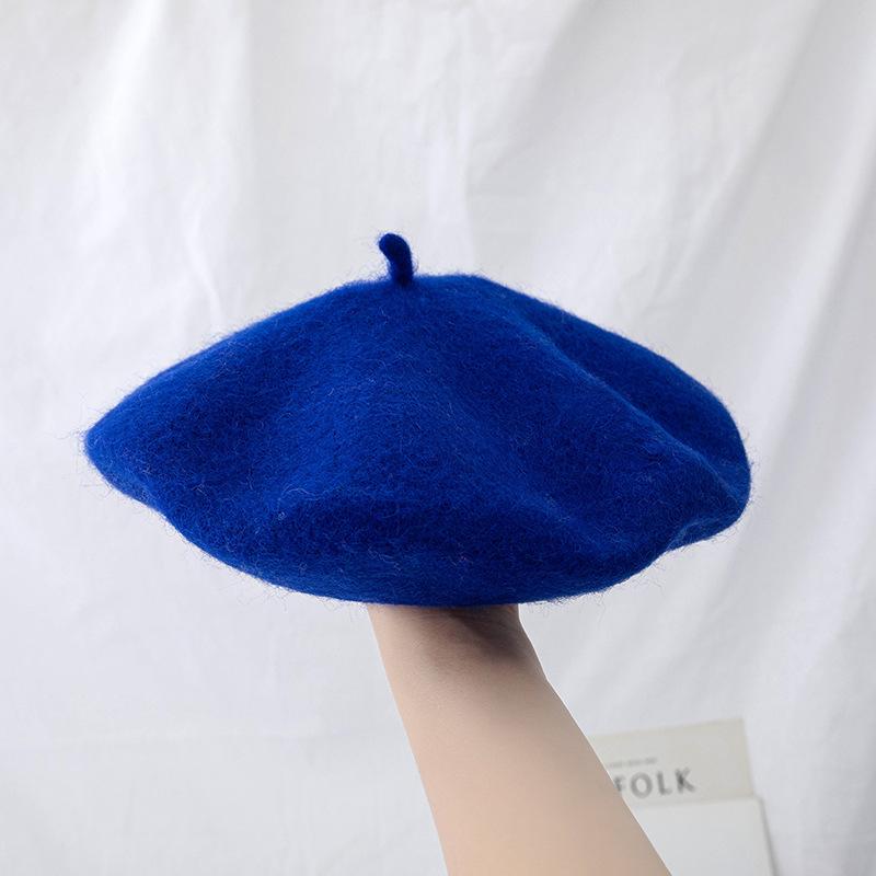 Women's Cross-Border Wool Beret: Autumn/Winter Korean-Style, British Retro Octagonal Painter Hat for Large Head Circumference