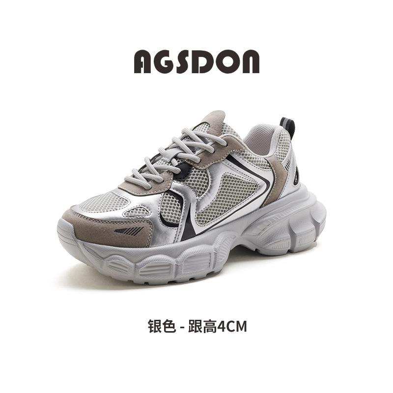 Augustine Platform Dad Shoes Women 2025 New Summer Mesh Student Running Sports Shoes Lightweight Casual Shoes