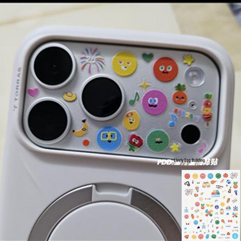 

Embossed 3D Graffiti Cartoon Nail Art Stickers - Apple 17 Lens Design Support Sticker [1 piece]