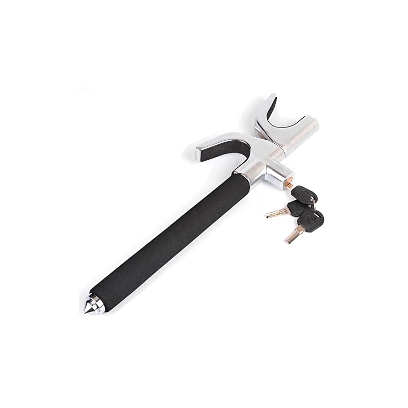 Car Steering Wheel Lock, Anti-Theft, Strongest Protection, Scratch Resistant, 3 Spare Keys Included, Easy Installation, Steering Wheel Security, Crime