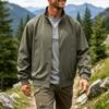 Men's Spring Fall Stand Collar Cargo Jacket, Loose Fit Windproof Streetwear Running Jacket