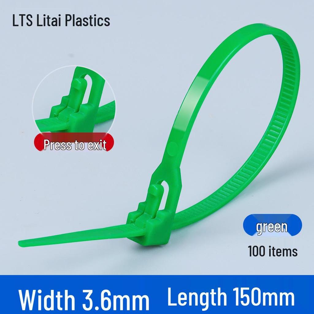 Reusable Retractable Nylon Cable Tie with Buckle - 4x150mm