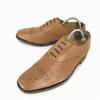 Samuel Windsor Handmade Goodyear Welt Semi Brogue Punched Cap Toe Shoes Size 9.5 28.0cm Camel(USED)