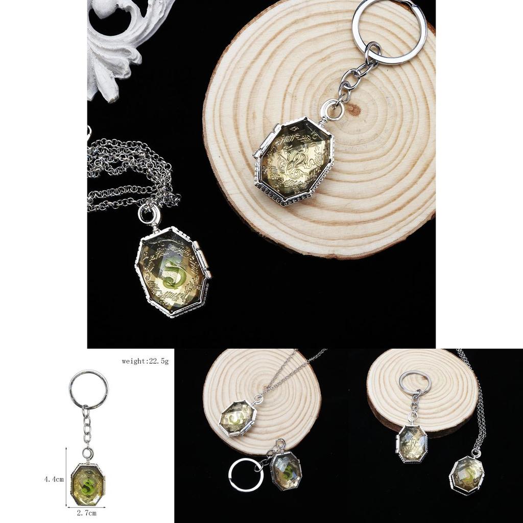 Harry Potter Slytherin Pendant Necklace With Box Keychain For Harry Potter Fans