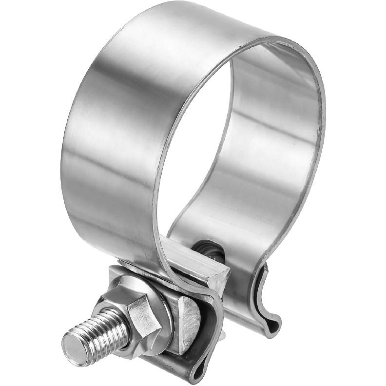 HARFINGTON 410 Stainless Steel Exhaust Clamp 2.48" Butt Joint Narrow Band Muffler Seal Exhaust Narrow Lap Butt Clamps for Pipes Muffler Converters