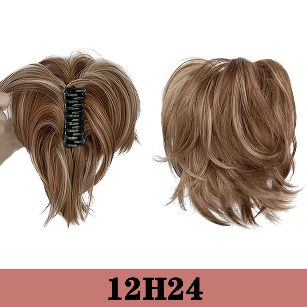 MISSQUEEN DIY Deformation Ponytail Synthetic Claw Ponytail Extensions Short Wavy Ponytail For Women Daily Wear