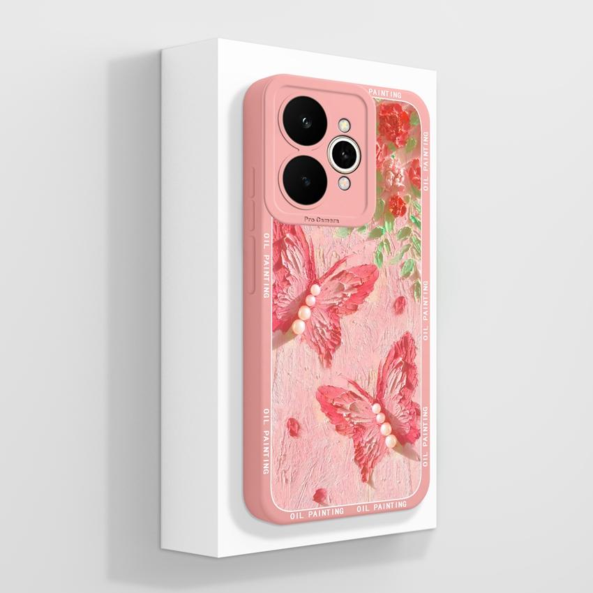 For Oppo Realme 15 16 11 10 Pro 15T 15X 11X Phone Case Pretty Crystal Butterfly Patterns Fashion Shell Smooth Liquid Silicone Premium Protective Cover