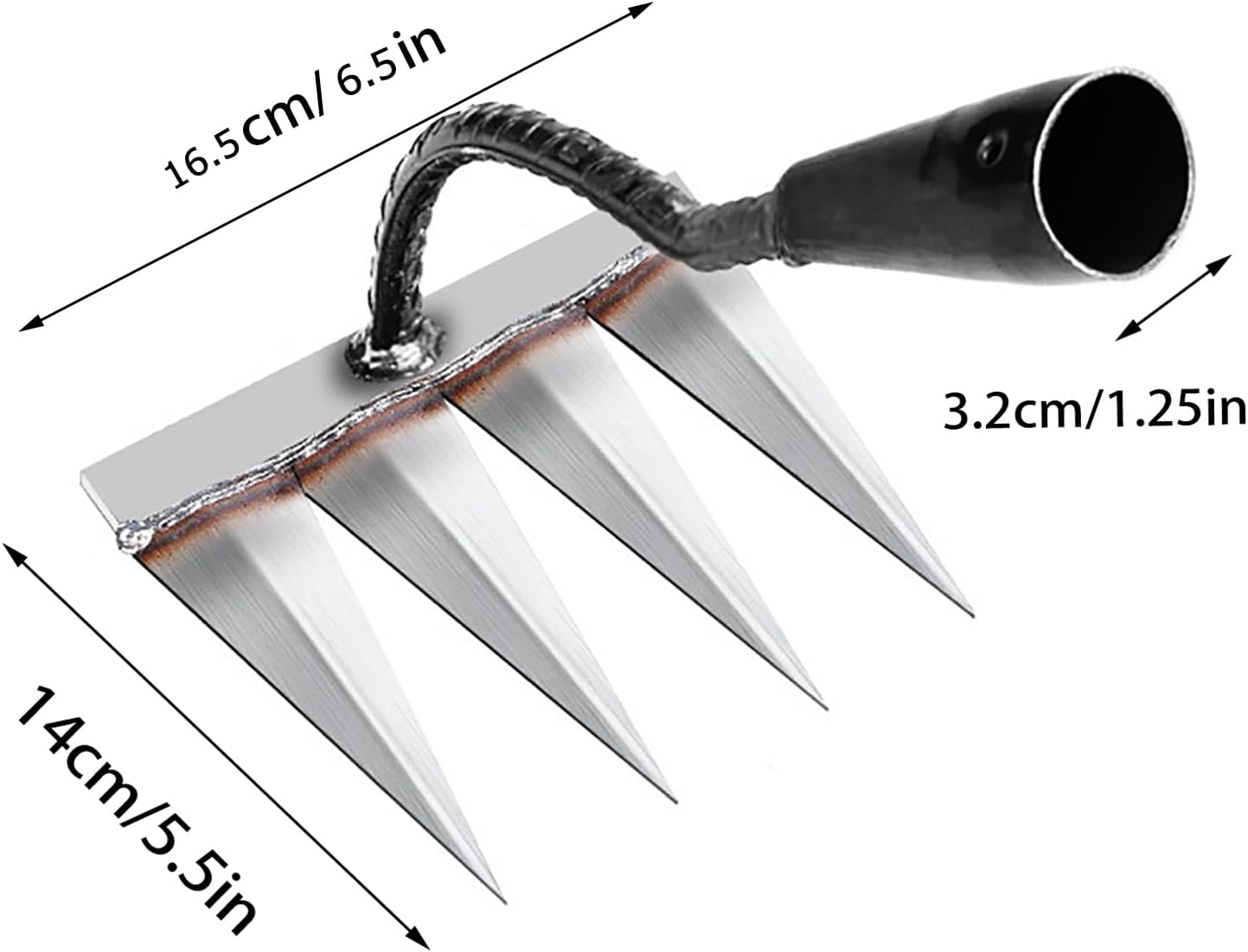 

Weed Eater Lawn Scarifier Metal Iron Rake Iron Rake for Gardening and Weeding Garden Tools Carbon Steel Hand Rake (without Stick