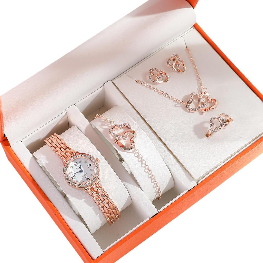 Women's Stylish Diamond-Set Quartz Watch with Versatile Steel Band