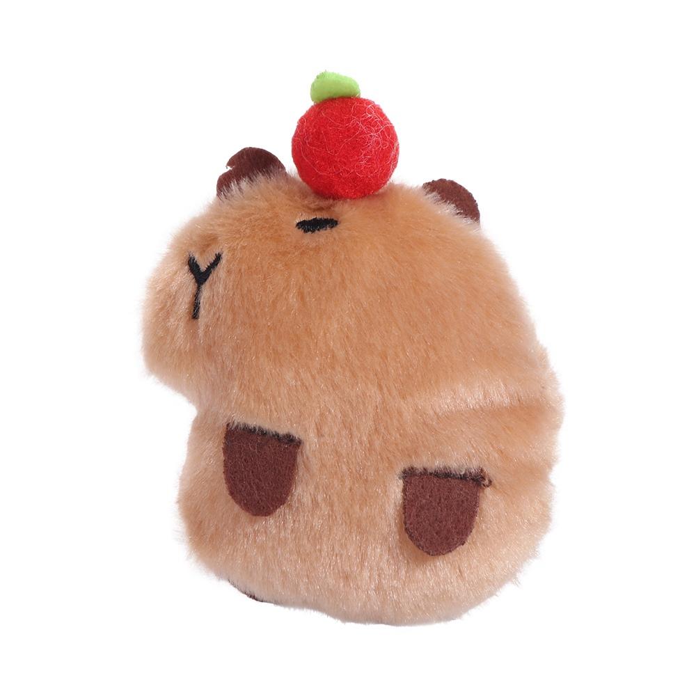 Soft Squeeze Capybara Plush Keychain Cartoon Stuffed Capybara Keyring  Birthday Gift