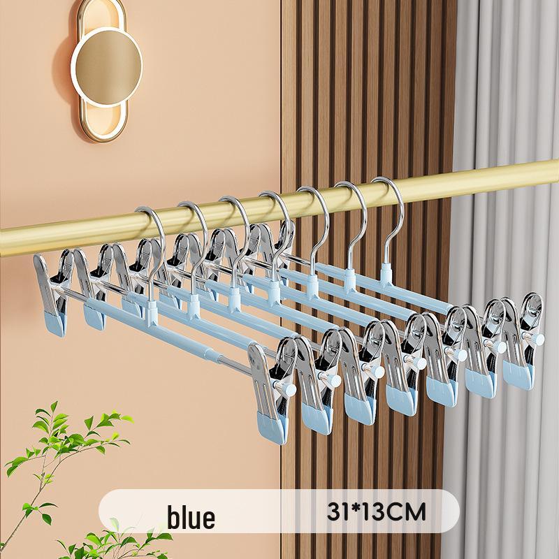 Stainless Steel Non-Slip Clip Hanger for Pants and Skirts - Traceless Plastic Dipped Storage Solution