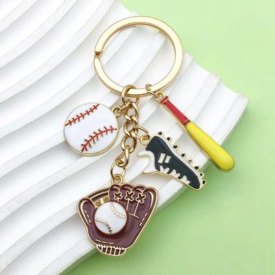 1 szt. Modny brelok sportowy Baseball, brelok do kluczy w stylu trampek, do kluczy samochodowych, plecaków, portfeli
