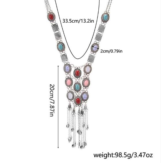 Retro Ethnic Style Long Tassel Sweater Chain Exaggerated Women's Bohemian Chain
