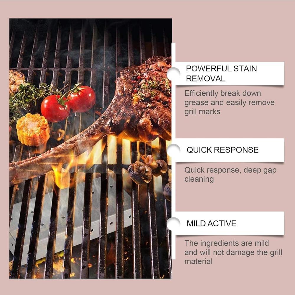 Powerful skillet degreaser, fast and strong heavy-duty grill grease spray, effectively removes stains, black marks, and burnt residues