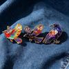 Einzigartiges Design Bunte Emaille Rabe Brosche Rostbeständiger Stift für Jacken Rucksäcke Punk Stil Schmuck Kollektion